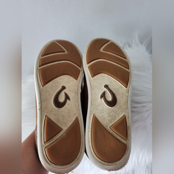 Olukai Men's Tan Leather Slip-Ons, Size 8.5 - Picture 6 of 7